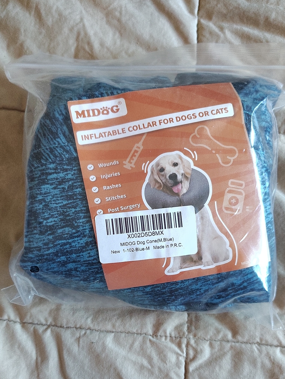 Mido Inflatable Recovery Collar - Blue